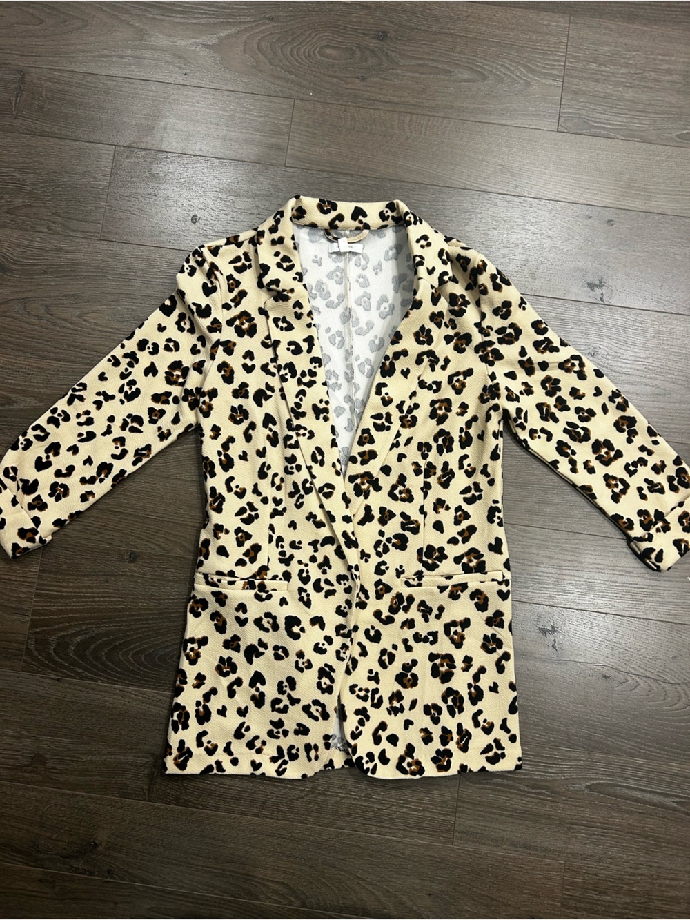 Maurices women’s Leopard Print blazer in Cream and Brown